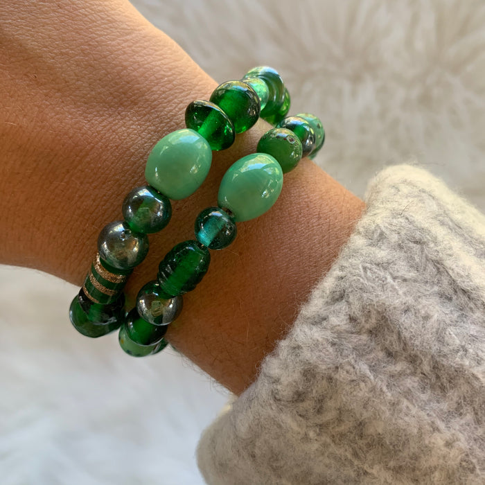 Green Wire Wrap Bracelet